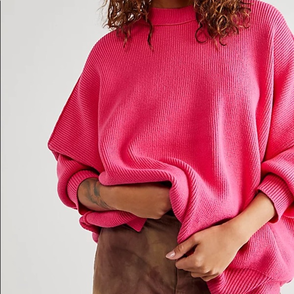 NWT Easy Street Tunic Bright Pink/Strawberry Size M, Free People